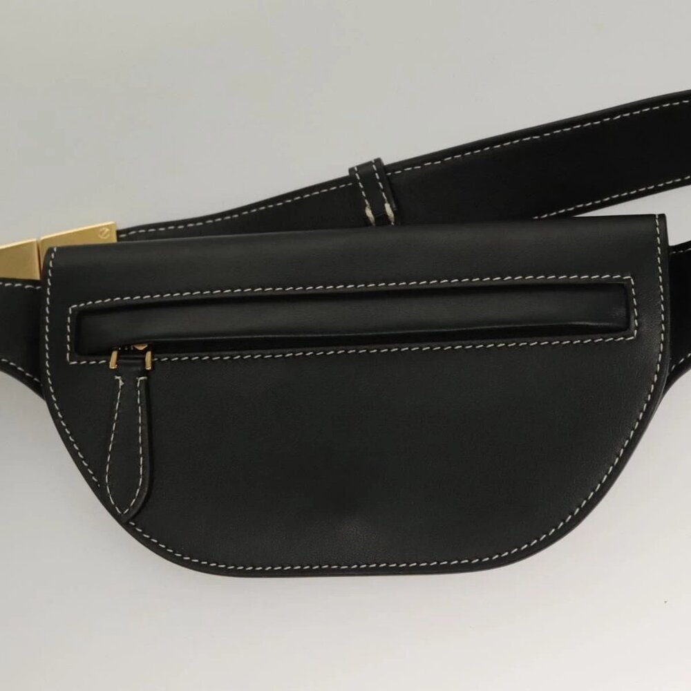BURBERRY Waist Bag Leather Black Gold Auth bs27391 - Picture 13 of 16